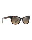 The Maui Jim Hiwahiwa Polarised Wrap Sunglasses in Shiny Dark Havana & HCL Bronze