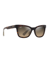 The Maui Jim Hiwahiwa Polarised Wrap Sunglasses in Shiny Dark Havana & HCL Bronze