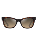 The Maui Jim Hiwahiwa Polarised Wrap Sunglasses in Shiny Dark Havana & HCL Bronze