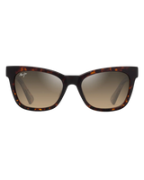 The Maui Jim Hiwahiwa Polarised Wrap Sunglasses in Shiny Dark Havana & HCL Bronze