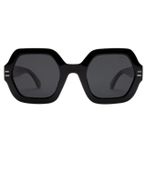 Joni Polarised Sunglasses in Black & Smoke