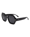 Joni Polarised Sunglasses in Black & Smoke