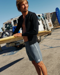 Theo Hybrid Swim Shorts in Tempest Blue