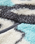Ravi Sherpa Fleece Jacket in Abstract Trails Off-White