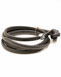 The Nalu Beads Black Leather Wrap Bracelet in Black