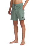 The RVCA Mens Curren Trunk Boardshorts in Balsam Green