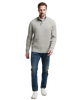 The Superdry Mens Ribbed Henley Jumper in Silver Grey
