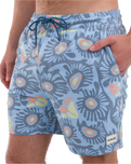 The Hurley Mens Phantom Naturals Cannonball Volley Shorts in Eiffel Blue