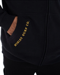 The Hurley Mens Shady Slub Zip Hoodie in Black