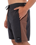 The Hurley Mens Phantom Eco Fastlane Hybrid Boardshorts in Black
