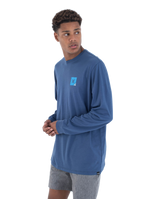 The Hurley Mens Corner Long Sleeve T-Shirt in Abyss