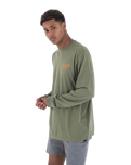 The Hurley Mens Customs Long Sleeve T-Shirt in Malverde