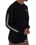 The Hurley Mens Dept Long Sleeve T-Shirt in Black