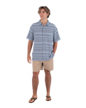 The Hurley Mens Oceanside Shirt in Worker Blue