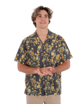 The Hurley Mens Dogpatch Camp Shirt in Black