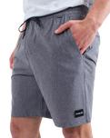 The Hurley Mens Phantom Flow Walkshorts in Black Heather