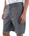 The Hurley Mens H2O Dri Coastal Walkshorts in Black Heather