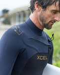 Comp+ 5/4mm Chest Zip Wetsuit in Black & Blue Nights