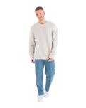 The Hurley Mens Waffle One & Only Jumper in Bone