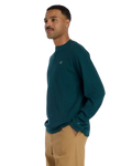 The New Balance Mens Numeric Waffle Knit Long Sleeve Henley T-Shirt in Medusa