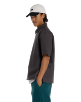 Numeric Button Up Shirt in Faded Black