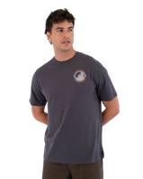 The Hurley Mens Printing Press Enjoy T-Shirt in Dark Stone Grey
