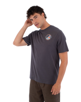 The Hurley Mens Printing Press Enjoy T-Shirt in Dark Stone Grey