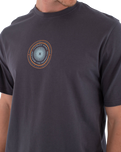 The Hurley Mens Printing Press Pinheiros T-Shirt in Dark Stone Grey
