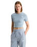 Essential Cropped Slim T-Shirt in Frost Grey