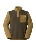 The The North Face Mens Yumiori 1/4 Zip Fleece Jacket in New Taupe Green