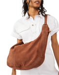Roma Suede Tote Bag in Coconut Shell
