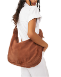 Roma Suede Tote Bag in Coconut Shell