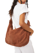 Roma Suede Tote Bag in Coconut Shell