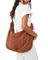 Roma Suede Tote Bag in Coconut Shell