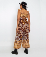 The Free People Womens Bali Albright Jumpsuit in Coffee Combo