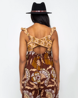The Free People Womens Bali Albright Jumpsuit in Coffee Combo