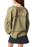 The Free People Womens Jude Denim Pullover Shirt in Camel