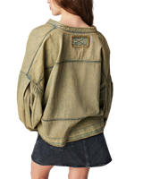 The Free People Womens Jude Denim Pullover Shirt in Camel