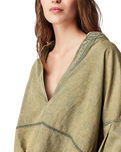 The Free People Womens Jude Denim Pullover Shirt in Camel