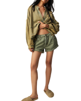 The Free People Womens Jude Denim Pullover Shirt in Camel