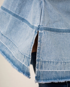 The Free People Womens Jude Denim Pullover Shirt in Vintage Indigo