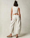 Good Luck Mid Rise Barrel Trousers in Milk