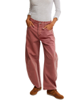 Good Luck Mid-Rise Barrel Trousers in Sunsetter
