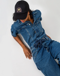 The Free People Womens Edison Jumpsuit in Cape Blue