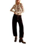Pretty Little Thermal Top in Sand Combo Folk Vine