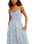 The Free People Womens Sweet Nothings Midi Dress in Blue Vista Combo