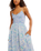 The Free People Womens Sweet Nothings Midi Dress in Blue Vista Combo