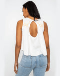 The Free People Womens Fun & Flirty Top in Ivory Combo