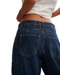 Good Luck Mid-Rise Barrel Jeans in Deep End