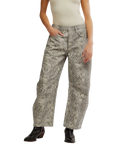 Good Luck Printed Barrel Jeans in Snake Combo